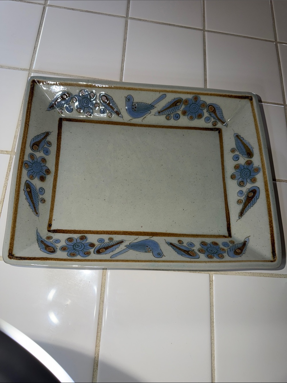 Ken Edwards Mexican TONALA POTTERY El Palomar 14.5” platter  or baking dish 🐈‍⬛